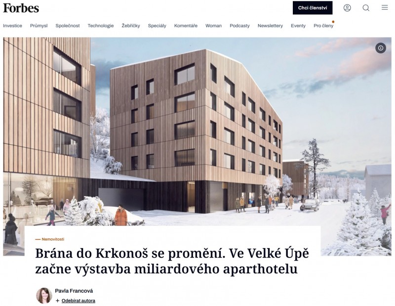 Brána do Krkonoš se promění. Ve Velké Úpě začne výstavba miliardového aparthotelu